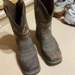 Leather camo boots. Like new.